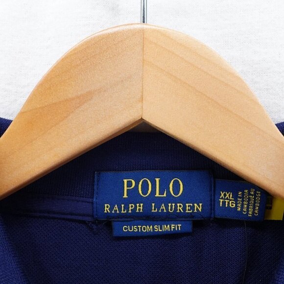 Polo Ralph Lauren Men's Slim Fit Lunar New Year Triple-Pony Polo Shirt Blue XXL - Picture 13 of 14